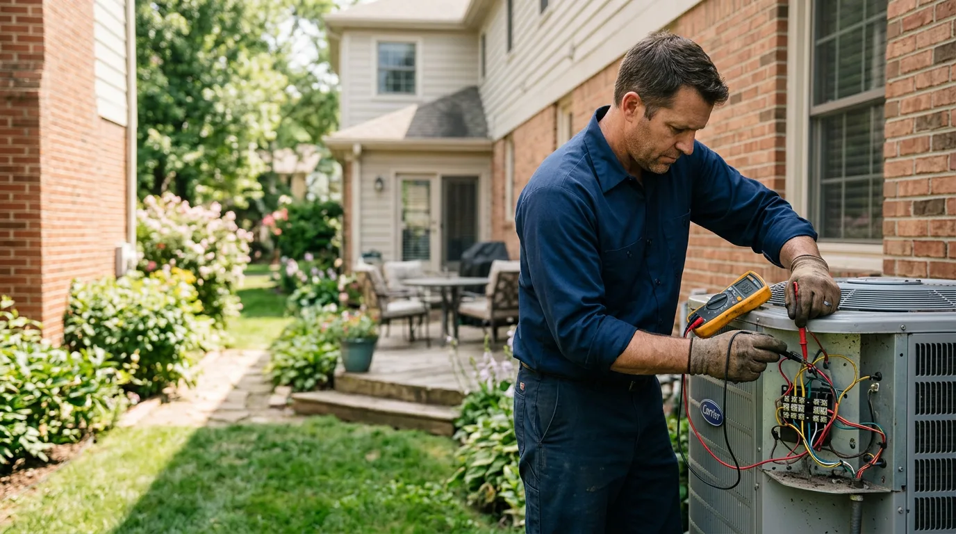 HVAC technician working near Roberts, WI